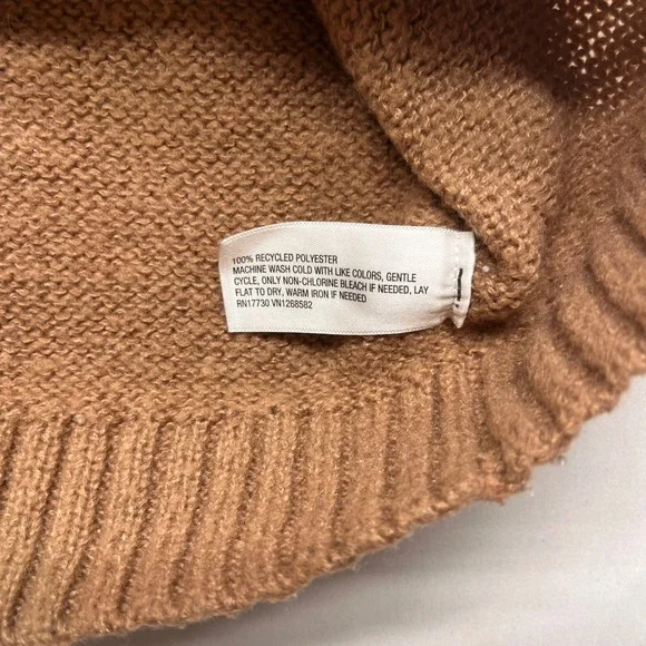 Wild Fable Brown V-Neck Oversized Pullover Sweater Small Recycled Polyester - Picture 7 of 8